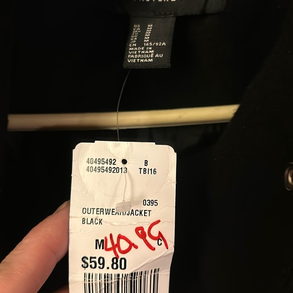 NWT Forever 21 Black Asymmetric Wool Moto Jacket - Picture 9 of 9